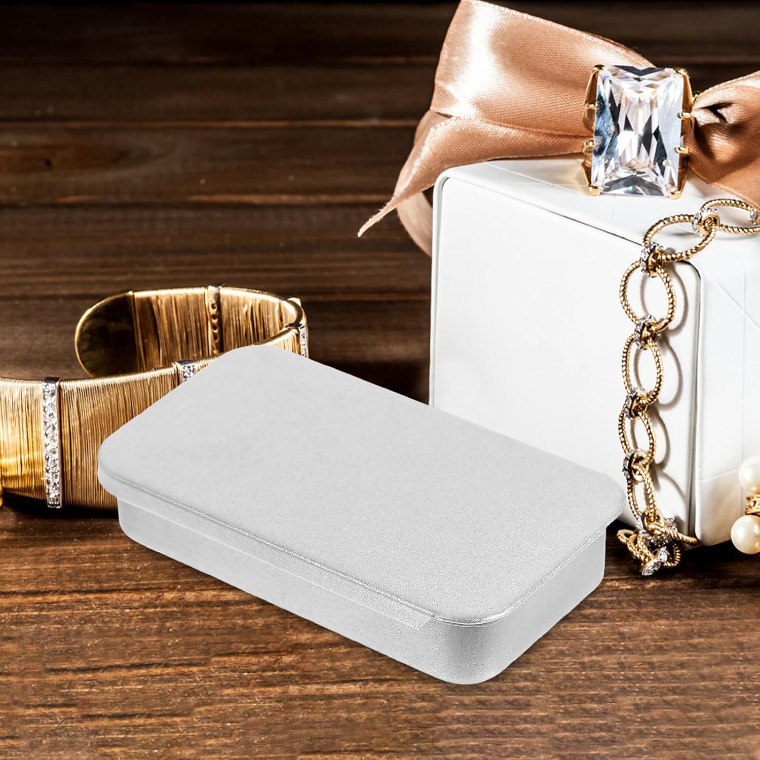 12pcs Mini Tinplate Sliding Top Jewelry Storage Boxes image 5