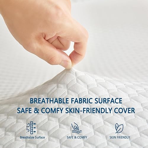 Miniatura 3 de Yarnsoft Cubrecolchón de espuma viscoelástica de gel de 3 pulgadas, tamaño individual para dolor de espalda, funda de colchón refrescante,