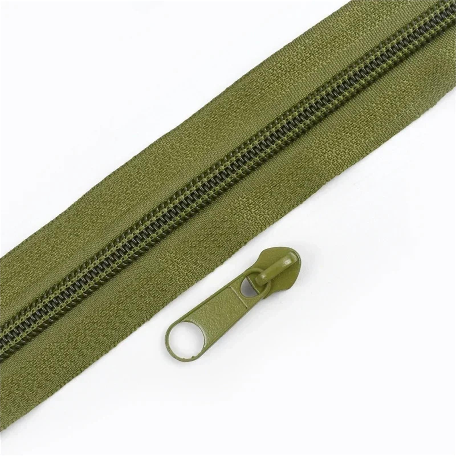Zips for Sewing 2/5/10/20M 3# 5# Rainbow Nylon Zipper with Slider Bags Garment Decor Zip Closure By The Meter Zips Repair Kit Sewing Accessories Sewing Supplies(ArmyGreen,2MZips 2PcsSliders,No5)