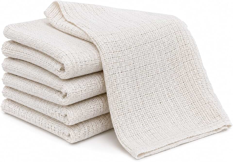 Kit 5 Pano de Chão Grande Grosso 46x70cm - Saco Alvejado Branco Absorvente Limpeza Pesada e Faxina