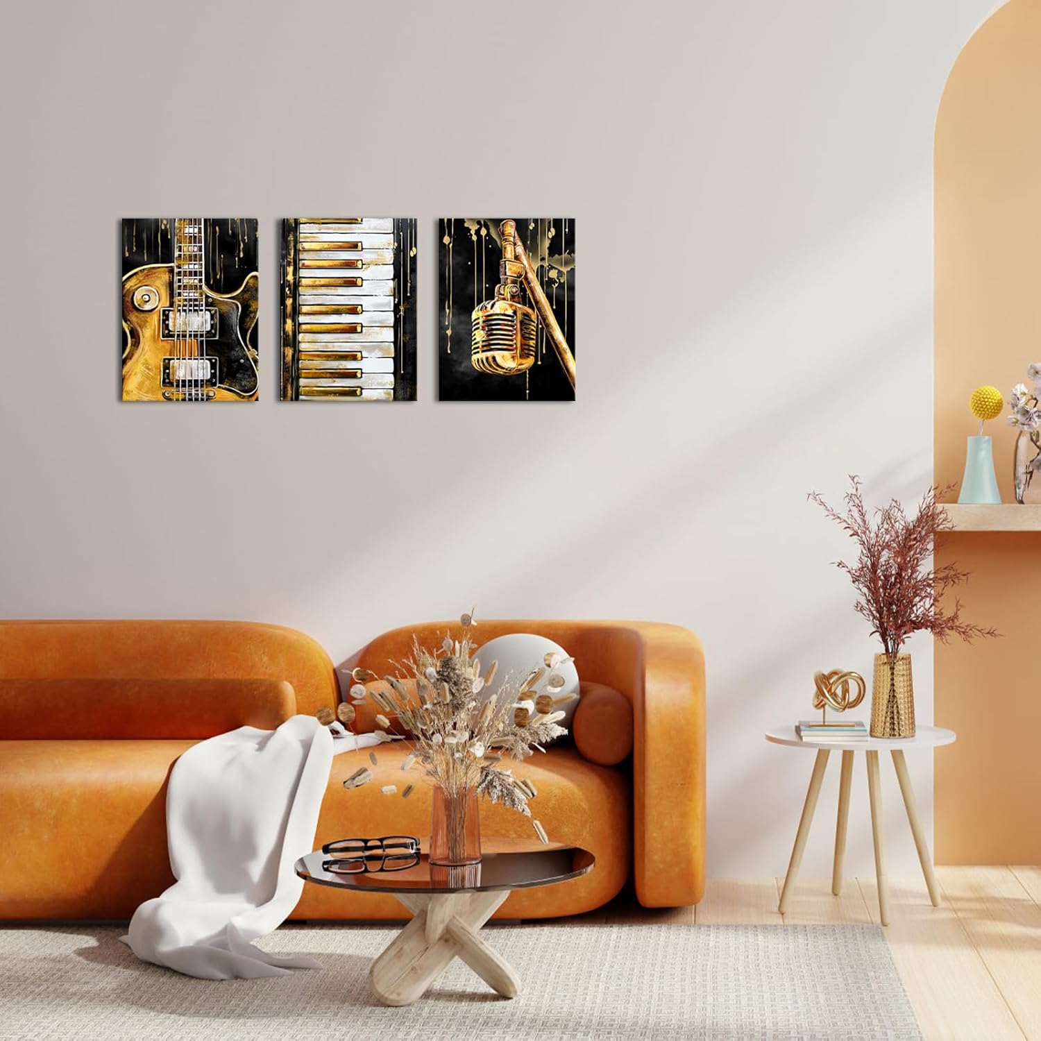 Artmyharbor Music Wall Art Guitar Picture Instrument Room Wall Decor 12 x 16 inches