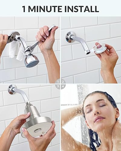 Miniatura 8 de Cabezal de ducha filtrado para agua dura, elimina el cloro y los metales pesados, filtro KDF-55 para cabello y piel más saludables, protege el
