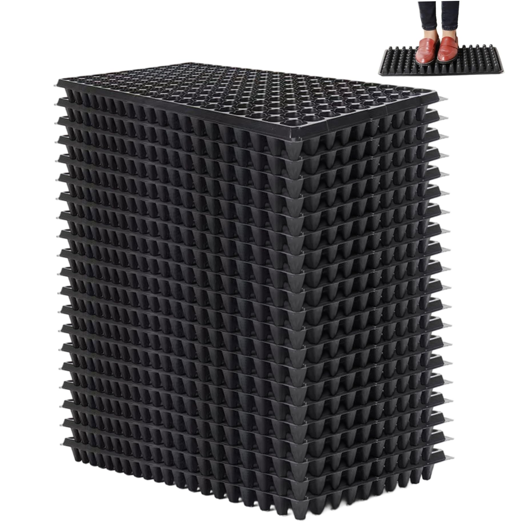 Awnsimfreien 20Pcs Seed Starting Trays, Seeds Trays 21X11 Inch 200 Hole Plant Starter Non-Toxic & Flexible 60Kg Load Pet Seedling Plate For Gardening, Seedling Tray