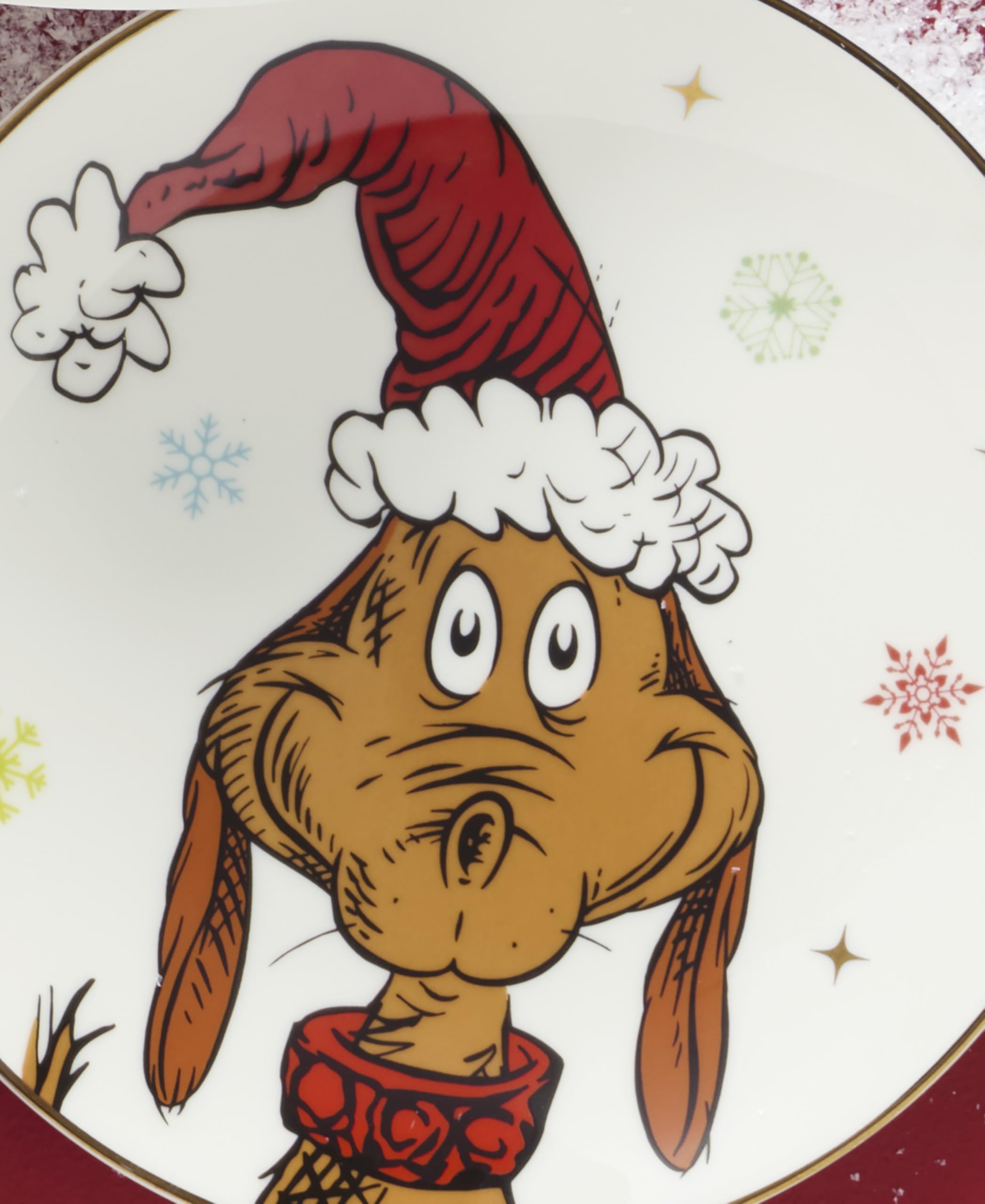 Lenox Merry Grinchmas - Vajilla para 4 platos de porcelana, apto para microondas y lavavajillas, para pasta, ensalada y cena, decoración navideña (surtido de 4 piezas)