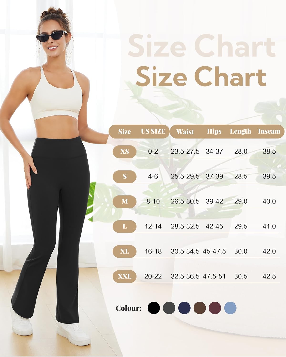 Yoga Pants for Women High Waisted Flare Leggings Bell Bottom Leggings Front Seamless Flared Workout Pants Tummy Control - Image 6
