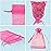 ANZNKU 50PCS Pink Organza Bags 5x7 inches Mesh Bags Drawstring, Mesh Oraganza Gift Bag Small Mesh Gift Bag for Party, Wedding, Premium Sheer Party Favor Pouches Drawstring