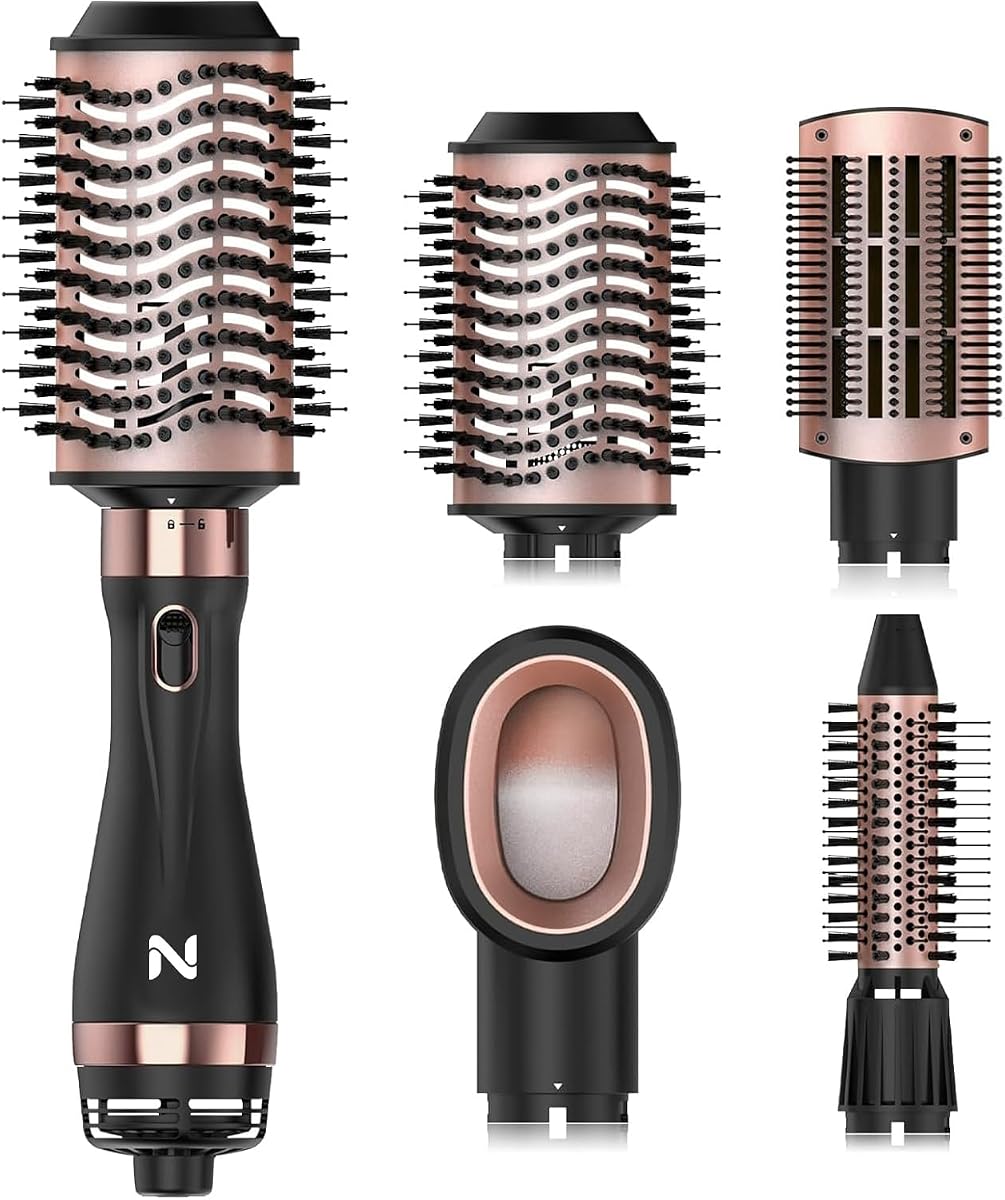 Natrial Hair Dryer Brush Blow Dryer Brush in One Hot Air Paddle Brush for Drying and Straightening, Volumizer Multi-Styler Smooth Curls for All Hair Types, Frizz-Free Blowout Brush for Salon Quality