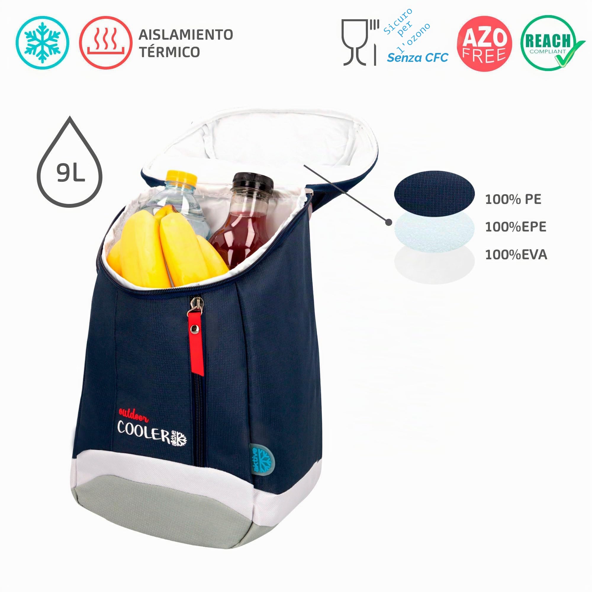 AKTIVE 80730 - Zaino termico 9 litri