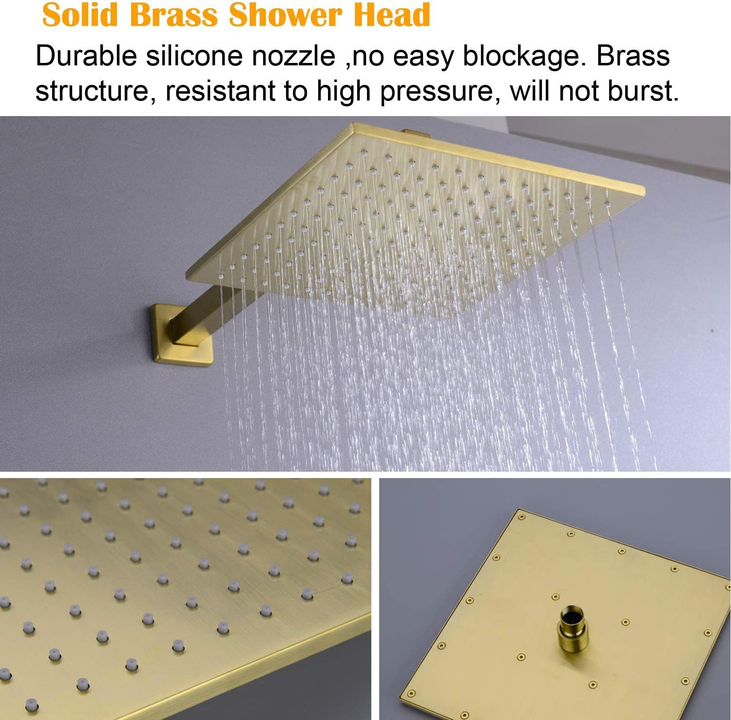 70% Off Everything TRUSTMI Shower Faucet System Brass 10 Inch Bathroom Rainfall Shower with Hand Held Shower Head, Wall Mount Brushed Gold Shower Set, Contain Rough-in Shower Valve Body and Trim