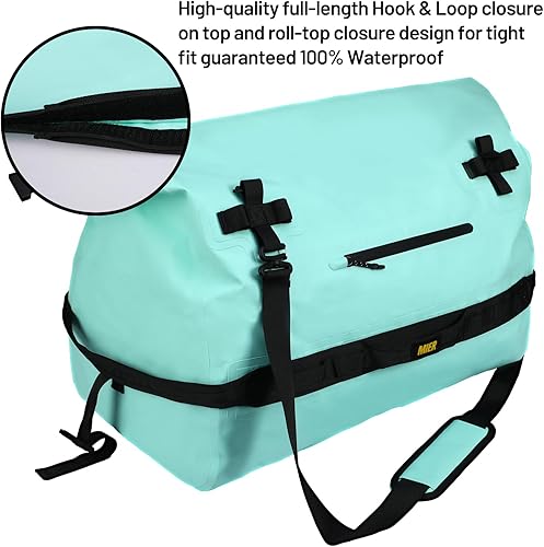 Miniatura 3 de MIER Bolsa de lona impermeable grande con parte superior enrollable para kayak, rafting, canotaje, natación, campamento, viajes, gimnasio, playa,