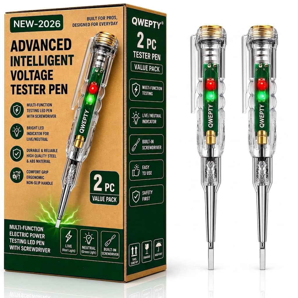 2PCS Universal Non Contact Voltage Tester 12V-250V AC/DC 2-in-1 Line & Electrical Current Tester Pen for Circuit Check Induction Voltage Testing Breakpoint & Live Object Detection (Multimeter LED Pen)-image-42