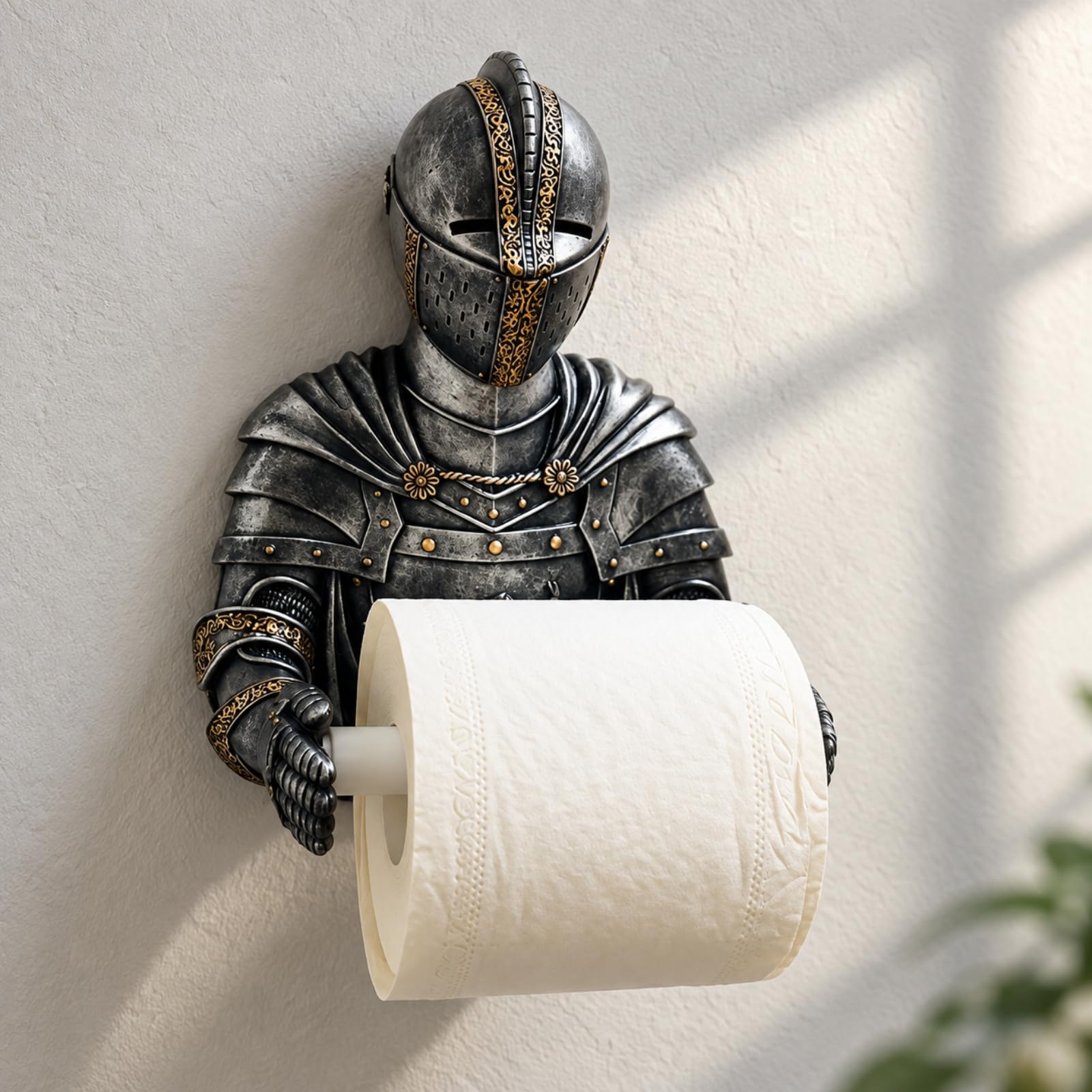 Milageto Carta Igienica a Forma di da Rotolo Medievale in Resina Accessorio da Bagno per Locale di Serzio