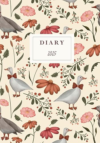 2025 A5 Week to View Diary: January 2025 to December 2025 Daily Planner Organiser with UK key dates and observance: Duck design in softback with glossy finish