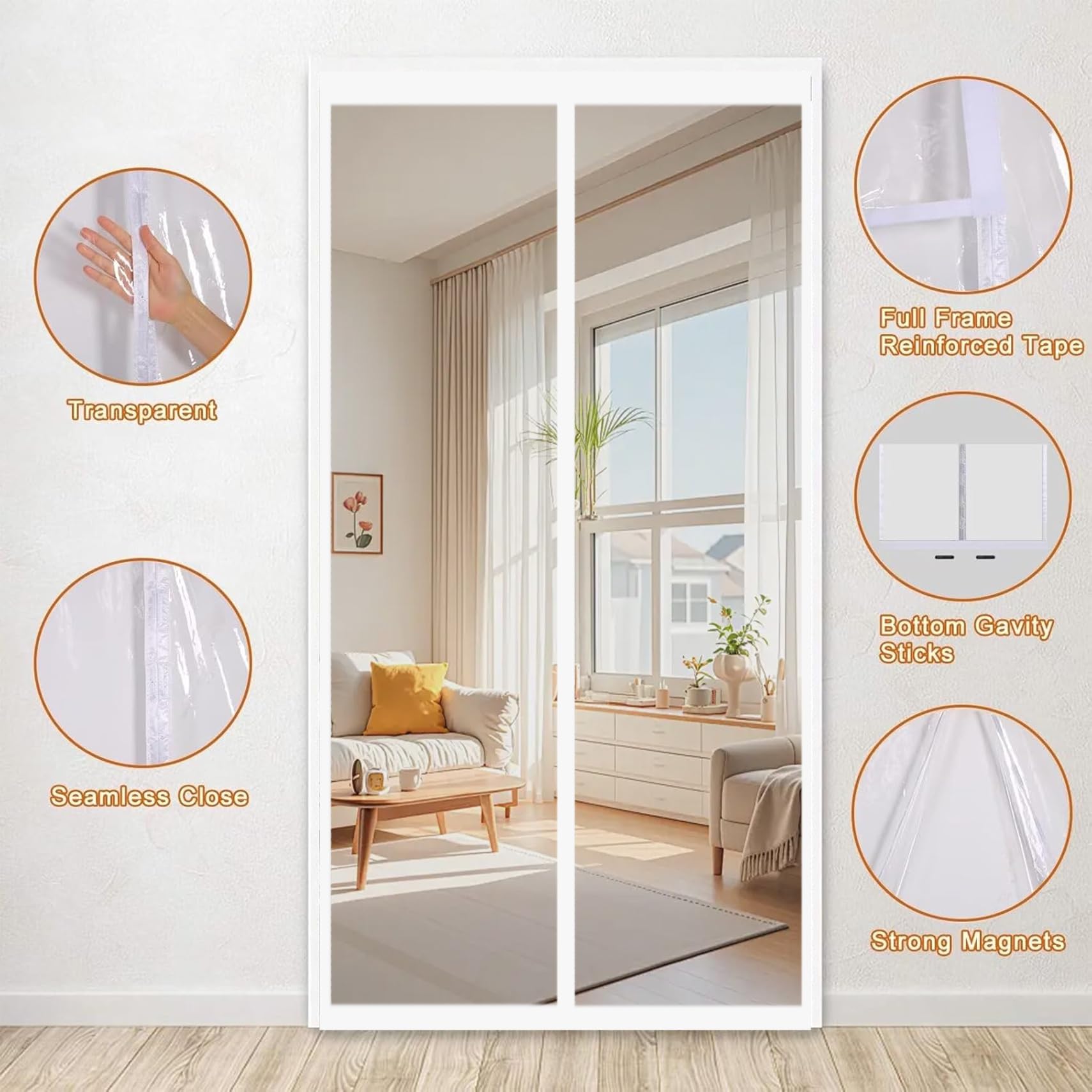 Tenda Termica Isolante Freddo 114 x 225 cm Impermeabile, Insonorizzazione, Protezione Dal Freddo, Antivento Tenda per Porta Inverno Termica per Balcone Cantina, A
