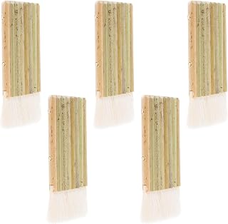 5pcs Wool Row Brushes for Watercolor and Painting Large Wide Flat Brush Pens for Wash Pottery and Oil Paint with Shape Retention
