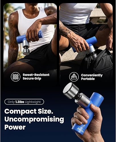 Miniatura 5 de BOB AND BRAD Pistola de masaje A7 Pro Masajeador de percusión de tejido profundo con terapia de calor y frío - Amplitud de 0.433 in, fuerza de