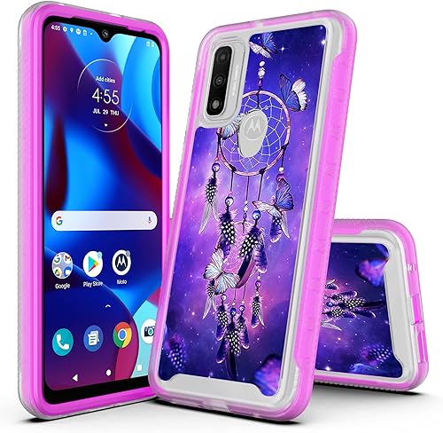 Funda para Motorola G Pure para Moto G Power 2022, funda con diseño gráfico híbrido Rosebono para Moto G Power 2022Moto G Pure (carcasa rosa)