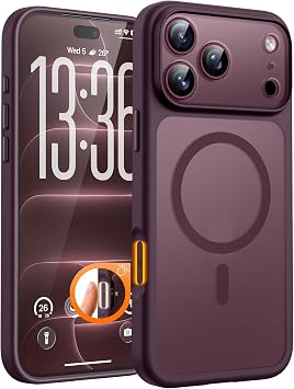 TOCOL iPhone 18 Pro MAX Case, Compatible with MagSafe, Bordeaux
