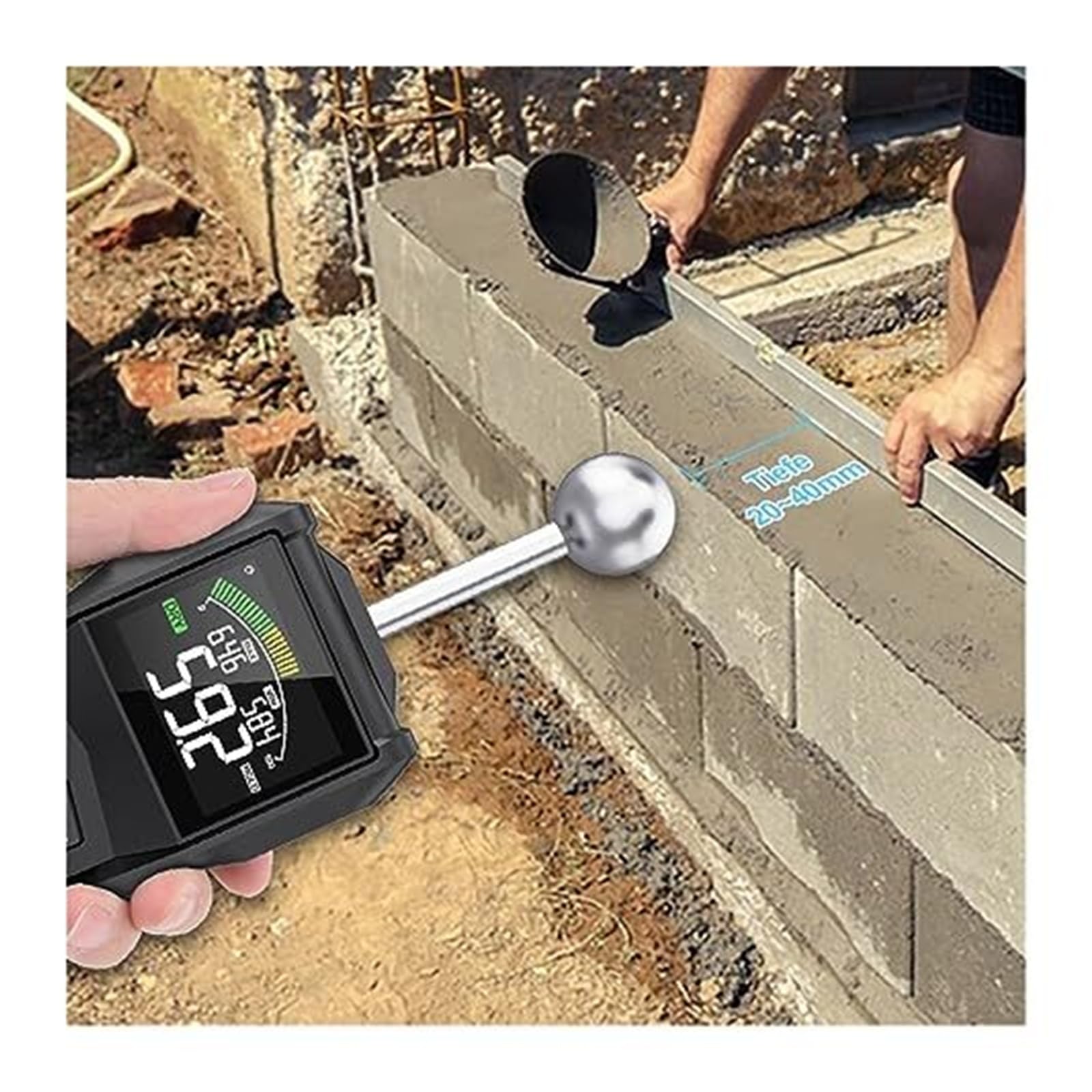 Misuratore digitale di umidità del legno con schermo LCD, tester senza contatto e funzione allarme