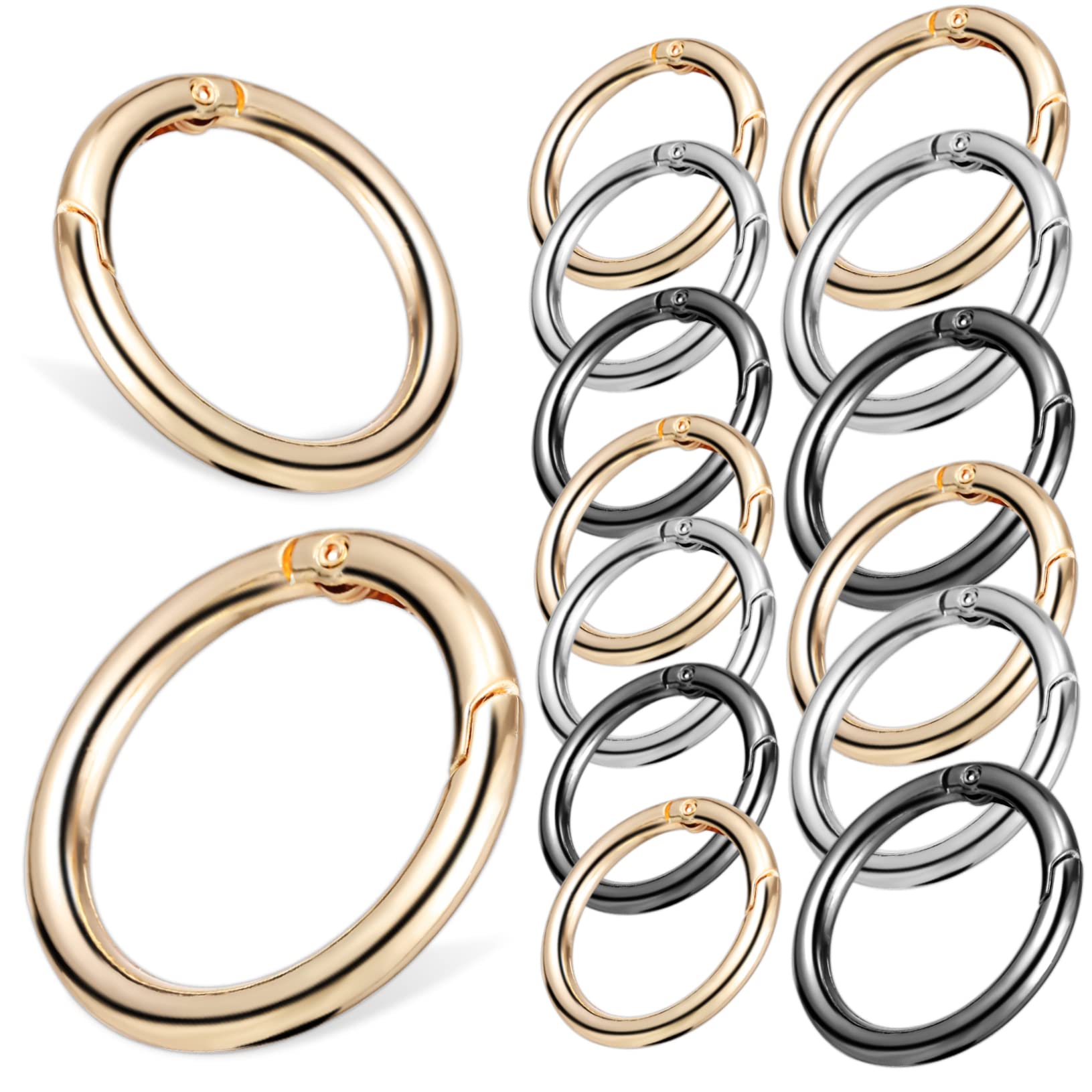 Angoily 30Pcs Snap Clip Hooks Spring Clips for Keychains Bag Strap Rings Light for Crafts Luggage and Dog Collars