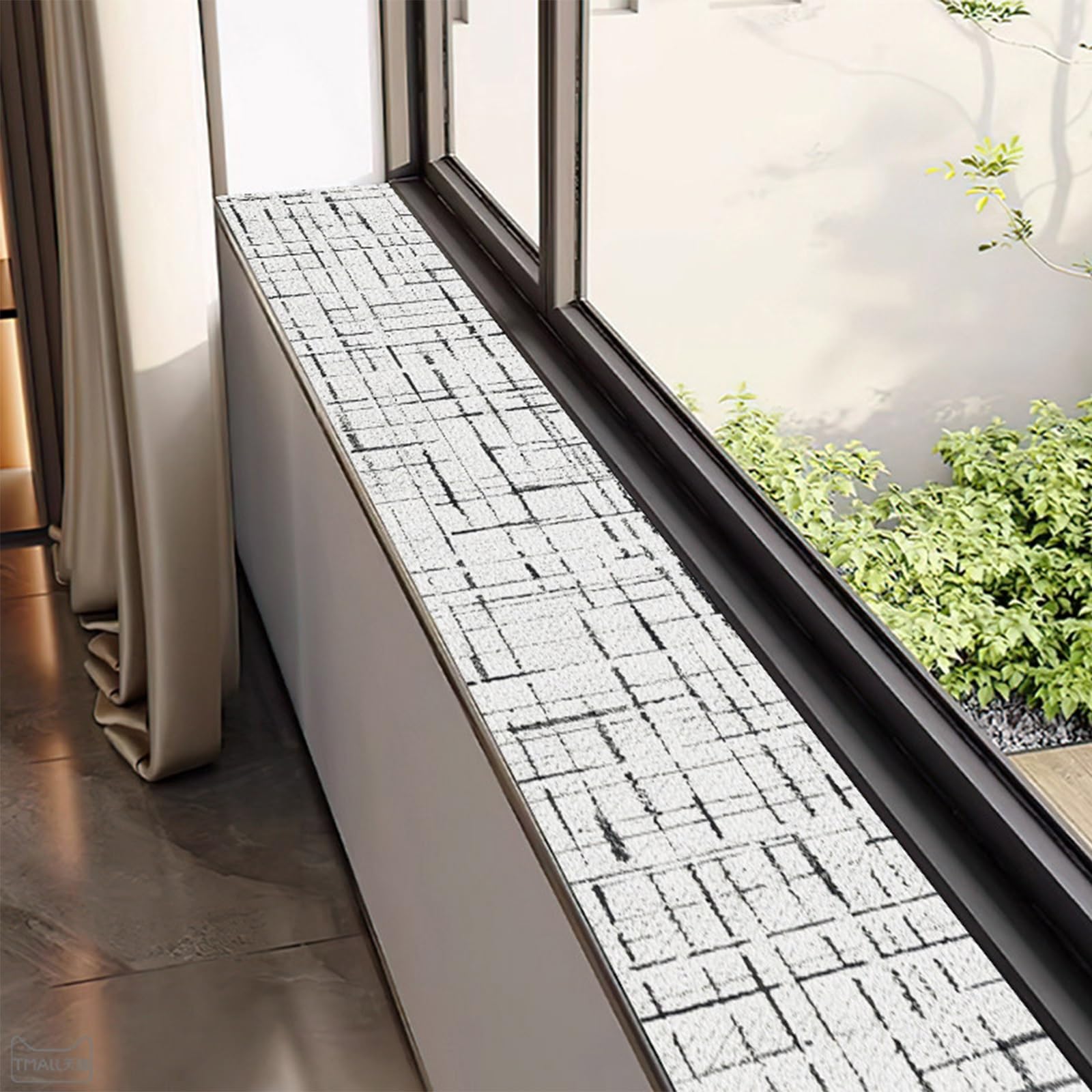 GBPLDMAQ Multipurpose Window Seat Cushion, Cuttable Bay Window Cushion, Nonslip Scratch Resistant for Mudroom Reading Nook Kitchen(Black,60x60cm/24x24in)