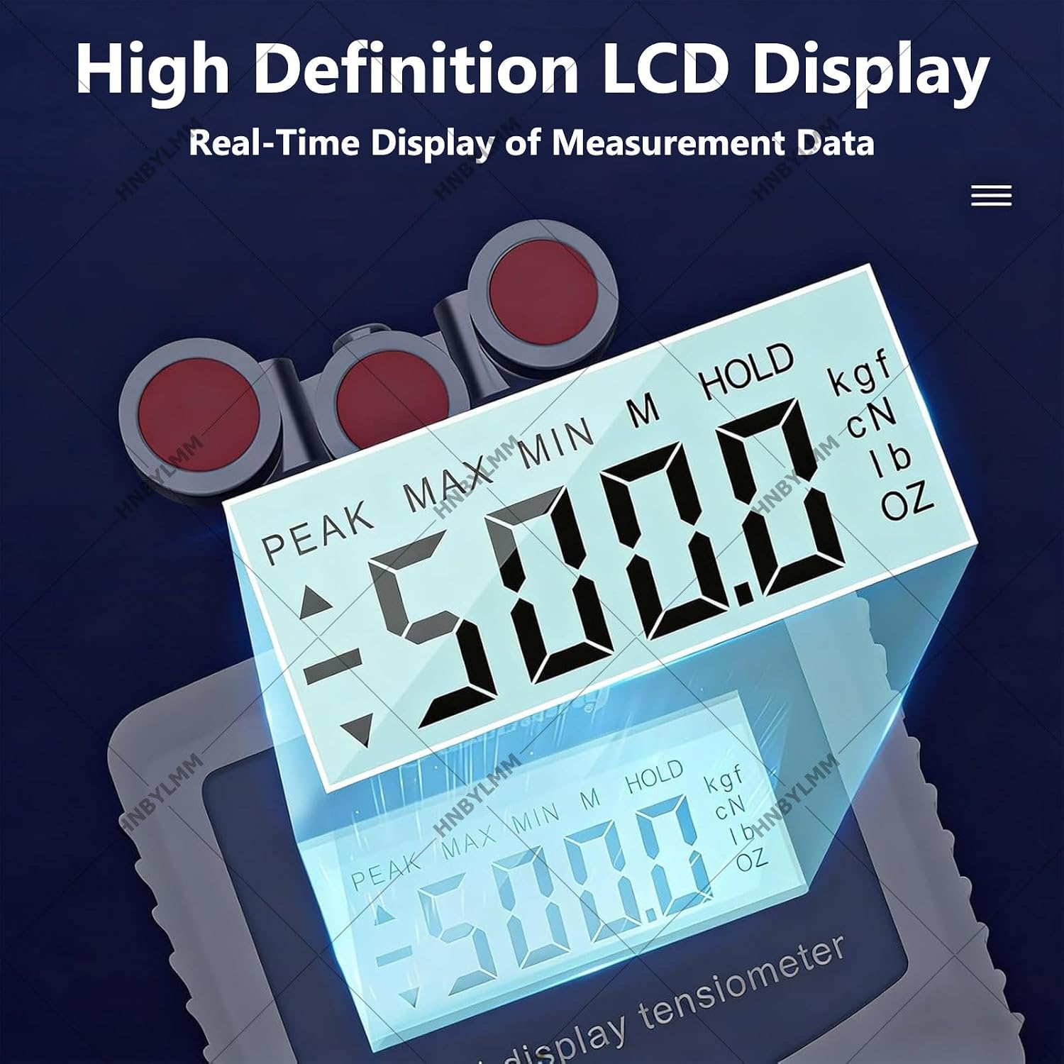 Handheld Wire Tension Meter, 4-5000 cN Digital Yarn Tensionmeter with 3 Modes and 6 Units, Thickness Adjustment, 41 Data Storage, for Yarns Fibers Wires Optical Fibe 5000cN