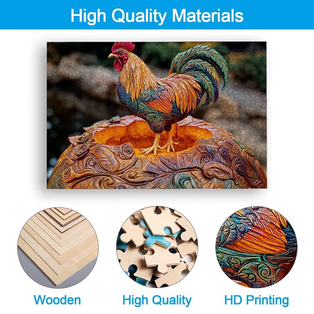 Puzzle 5000 Piezas, Puzzle Pollo de Madera para Adultos, Regalos -2498