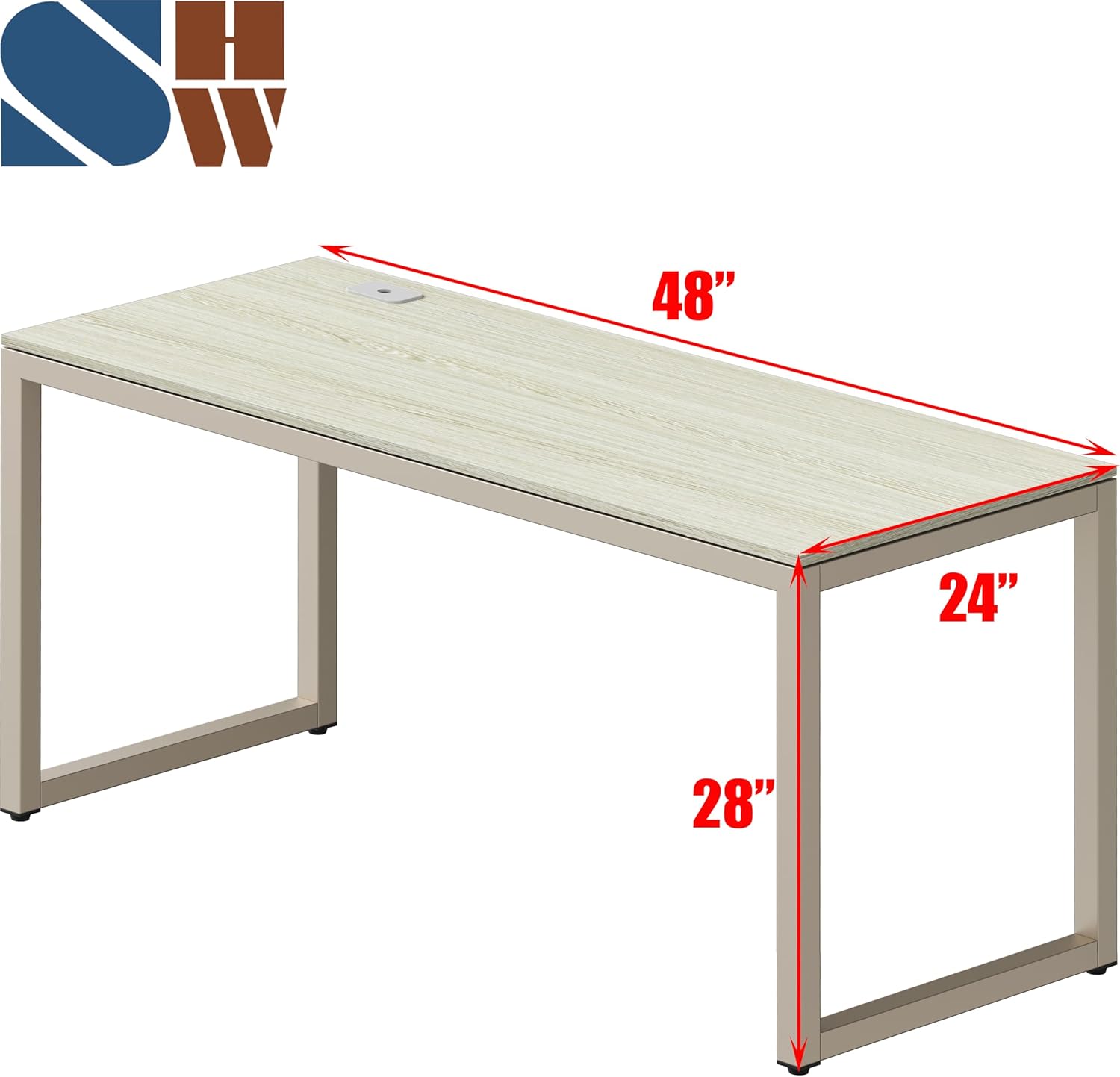 SHW 48-Inch Commercial-Grade Office Computer Desk, Maple
