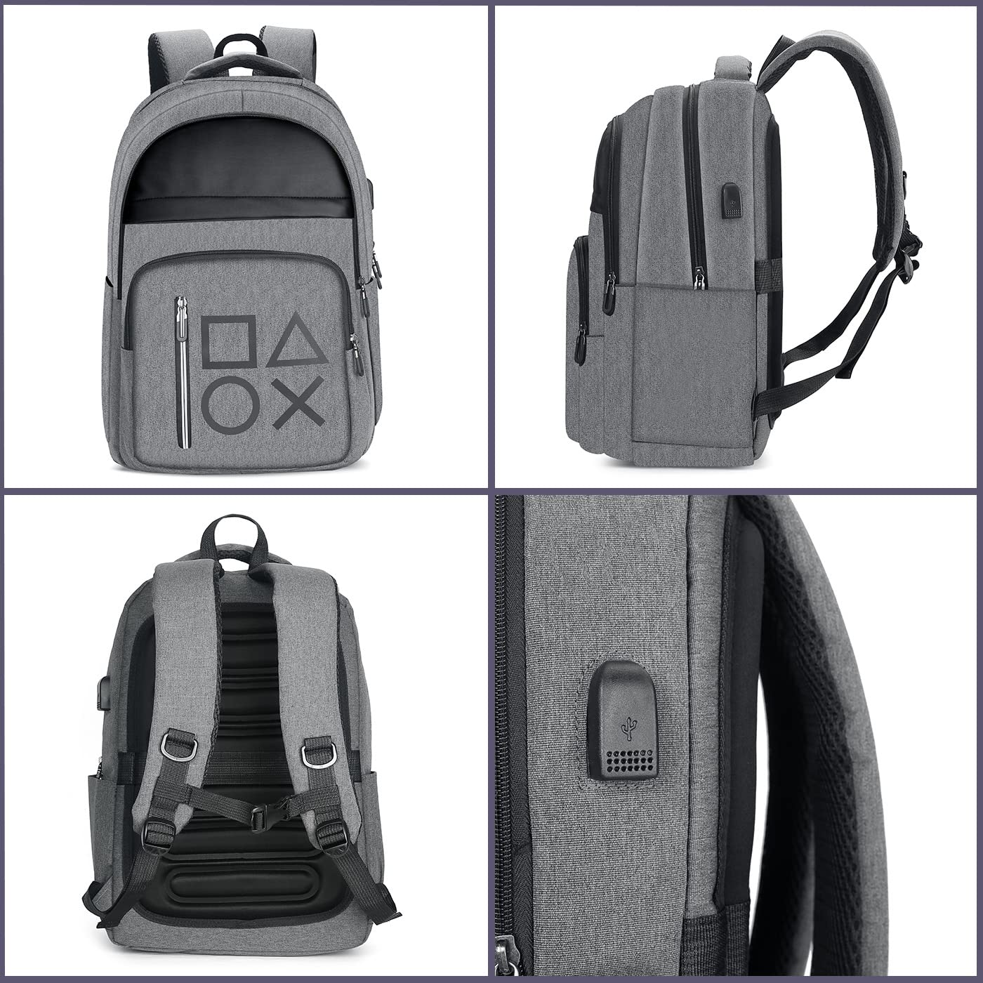 Akiimy PS5 Console and Accessories Organizer with USB Charging Waterproof Bag Compatible with PS5/PS4 Pro/PS4/PS4 Slim/Xbox One Travel Carry Portable Shoulder Bag : Video Games