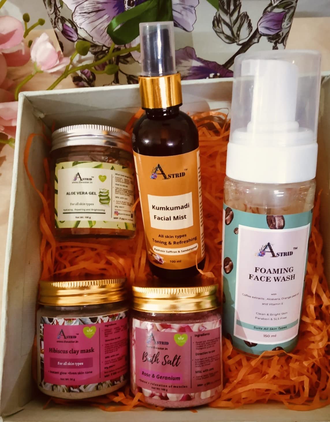 Astrid everyday is a selfcare day hamper, foaming face wash Daily essentials,5 pieces, Gift Kit, Skincare daily essentials, hamper for Her and him, Paraben and Sulphate free Astrid everyday is a selfcare day hamper, foaming face wash Daily essentials,5 pieces, Gift Kit, Skincare daily essentials, hamper for Her and him, Paraben and Sulphate free