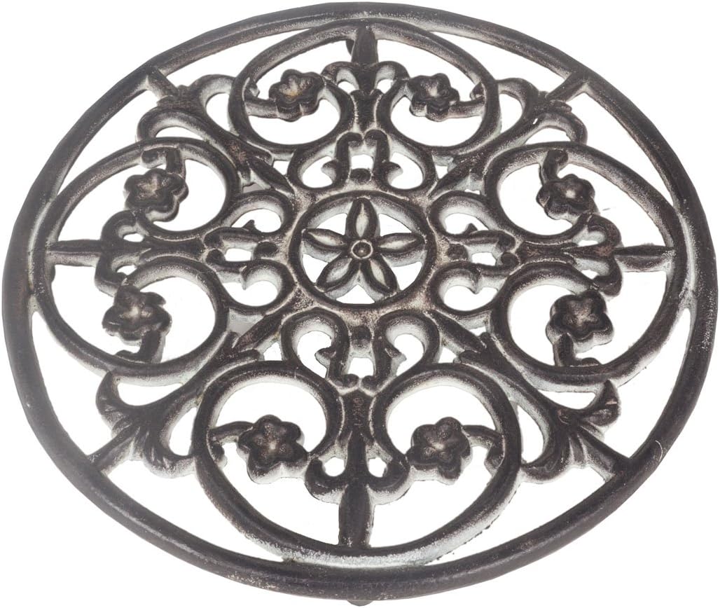 Kom Amsterdam 8534 Round Trivet, diameter 25 cm, cast iron, antique finish.