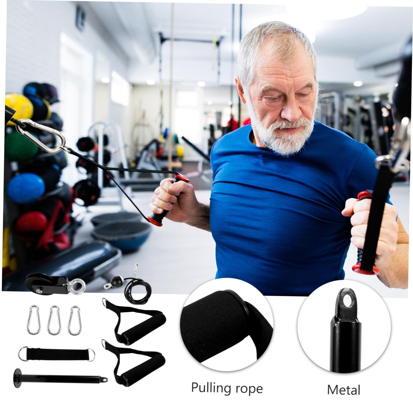 Kit de Polea de Cable para Ejercicios de Musculación, 1 Set de Metal