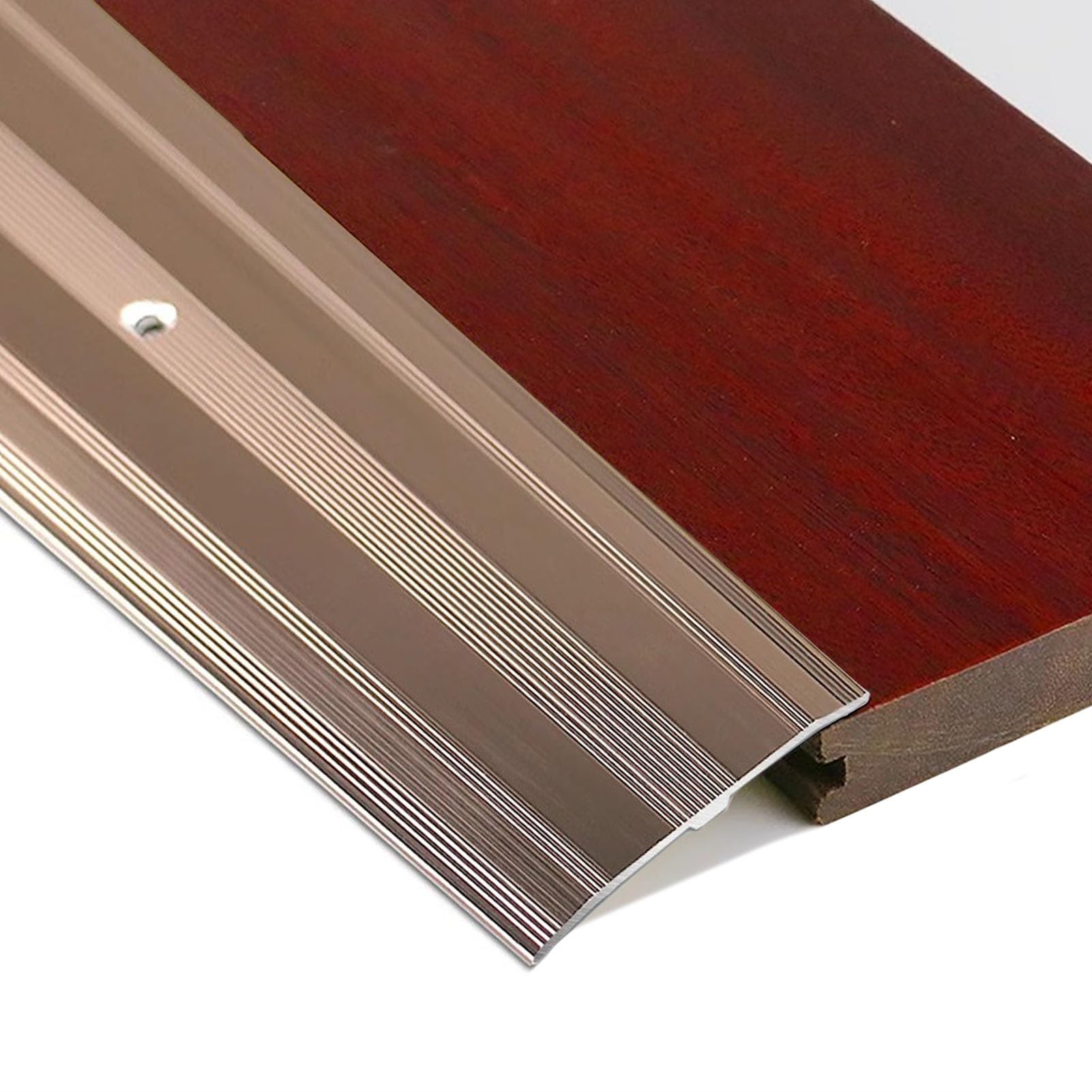 Tira de umbral de Aluminio for transición de Suelos: 2 cm de Diferencia de Altura, Impermeable y Antideslizante, Personalizable.(Rose Gold,135cm)
