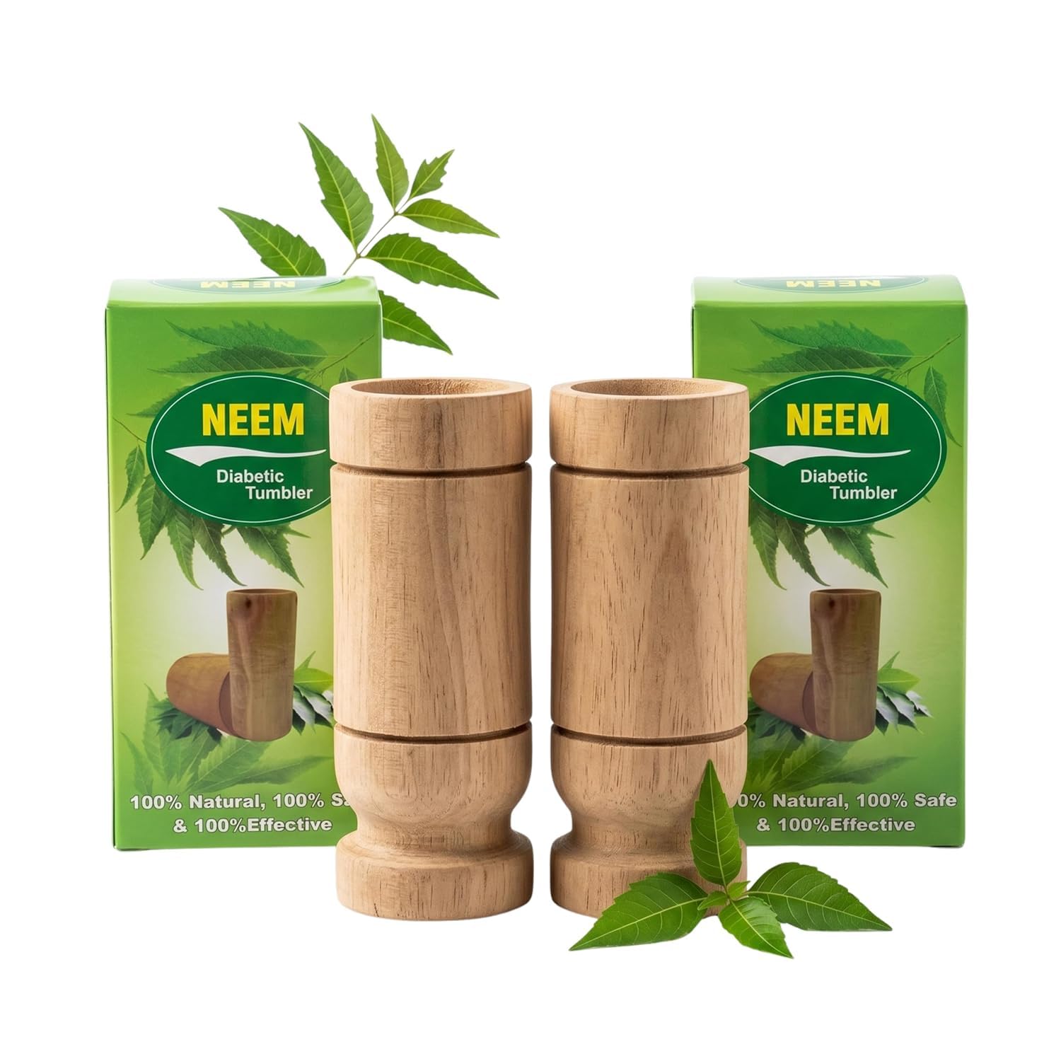 MOSPROS Neem Glass for Weight Loss Combo Pack of 1 | Slimming Neem Wood Glass 100ml Each | Original Wooden Tumbler for Diabetes | Ayurvedic Sugar Care Body Detox Set-image-45