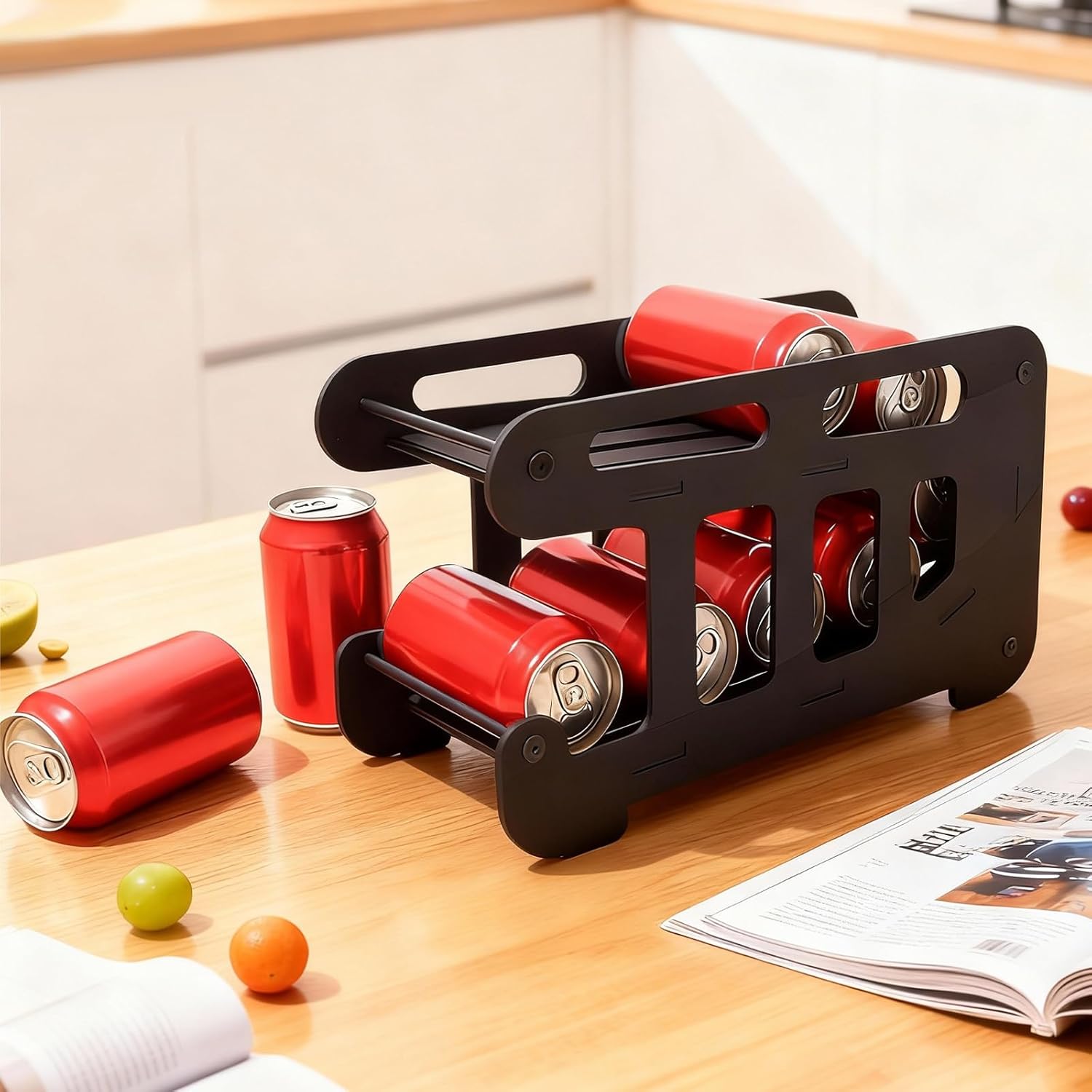 OYEFLY Wood Can Dispenser Rack (Black 4Pcs)