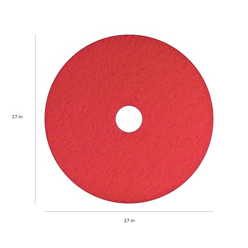 Miniatura 32 de Americo Almohadilla de suelo con búfer roja, para limpieza ligera y pulido, 14 x 28 pulgadas, 5 almohadillas/estuche, hecha de 100% contenido