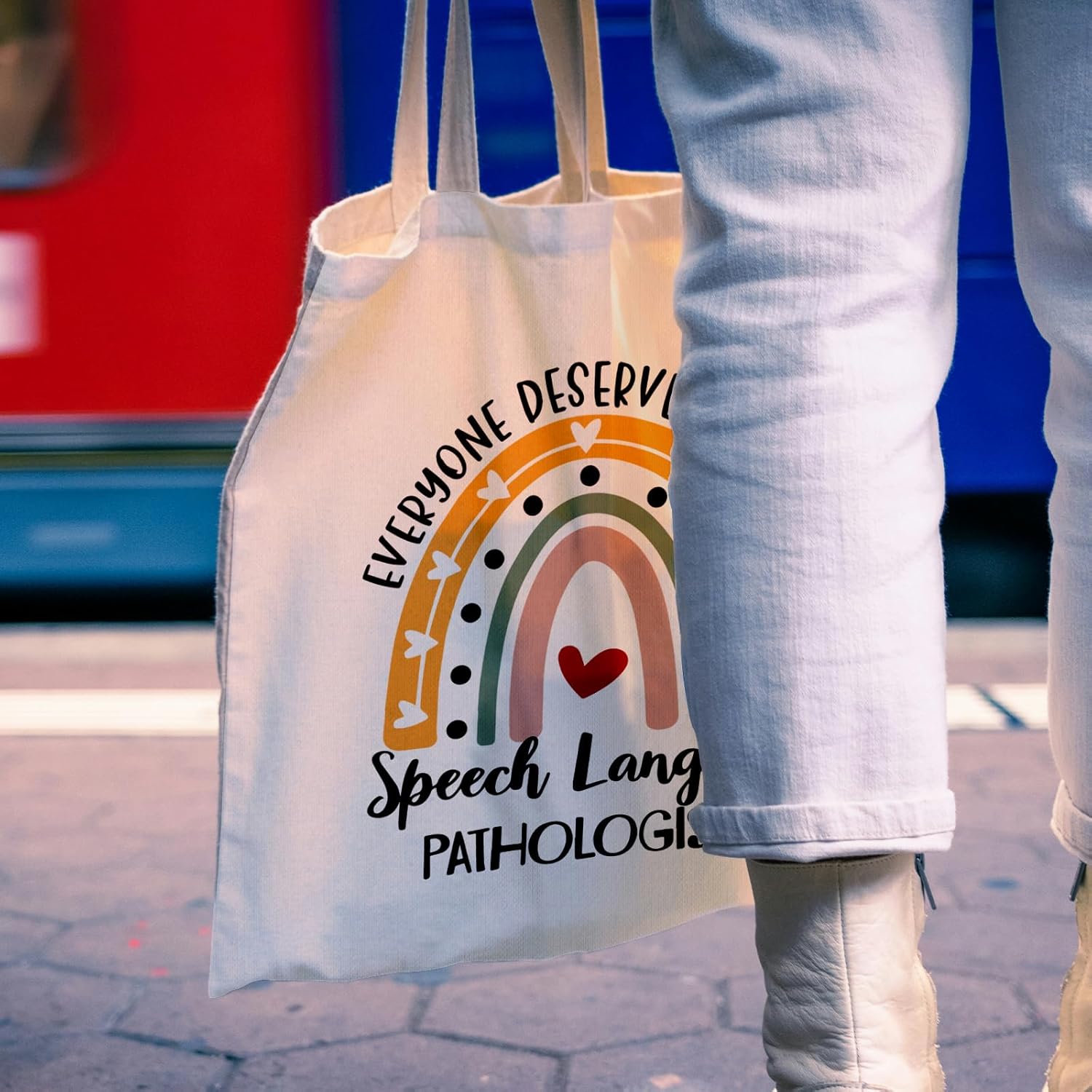 SLP Canvas Tote Bag - Speech Language Pathologist Reusable Tote Bags - Image 3