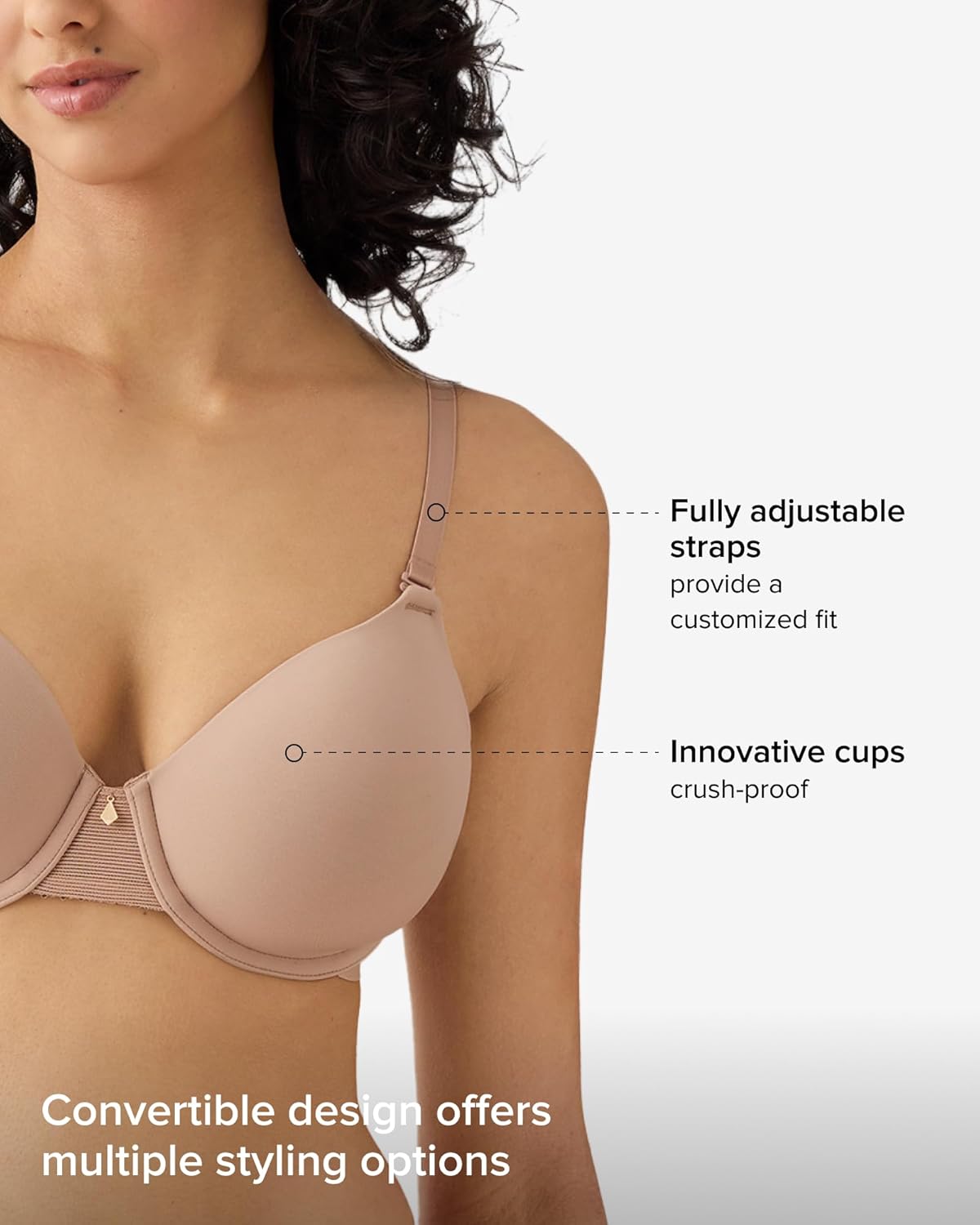 Wacoal Womens Go Anywear Lightly Padded Underwire Mid Coverage T-Shirt Bra, 853448 - Image 3