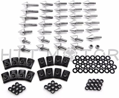 Miniatura 1 de HTTMT MT215-006 - Kits de pernos de carenado con punta plateada compatibles con YZF R1 YZF-R1 YZF-R1 Yzfr1 2004 2005 2006