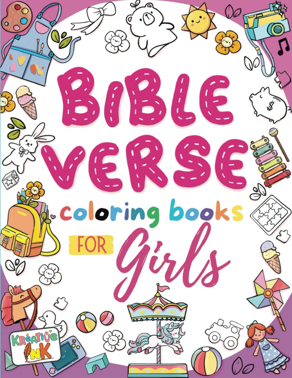 Bible Verse Coloring Book For Girls: 50 Hand-Drawn Original Design of Quotes and Verses, Beginner-Friendly Art Activities for ages 9-14 years old, ...