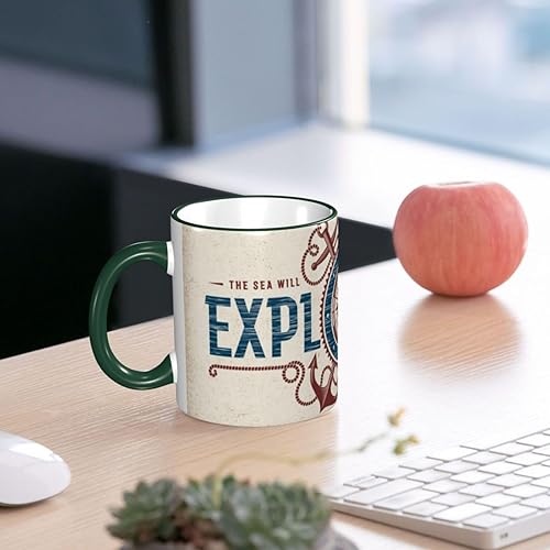 Miniatura 6 de Vintage Never Stop Exploring Compass Coffee Mug Coffee Cups Ceramic with Handle,Tea Cups Mug tazas para cafe Drinking Cups Gifts for Women