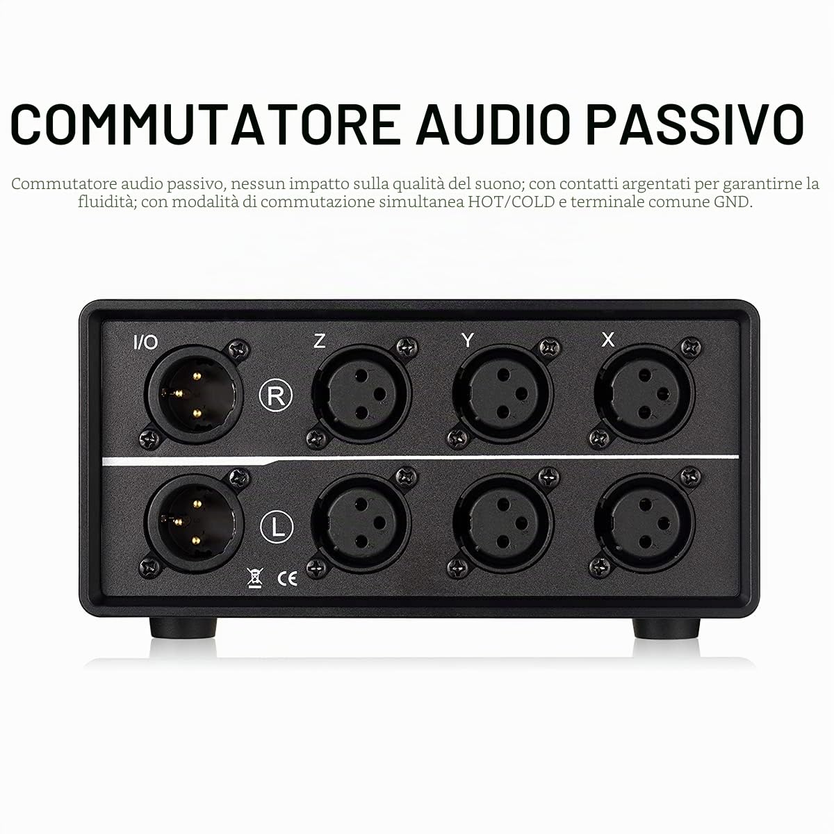 Nobsound 3-IN-1-OUT - Switch audio XLR bilanciato, 3 vie, stereo passivo