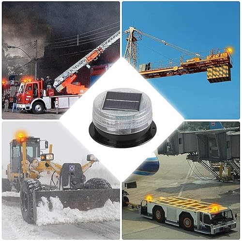 Miniatura 2 de Luz solar LED estroboscópica de advertencia de emergencia con base magnética, luz de baliza impermeable inalámbrica para coches, camiones,