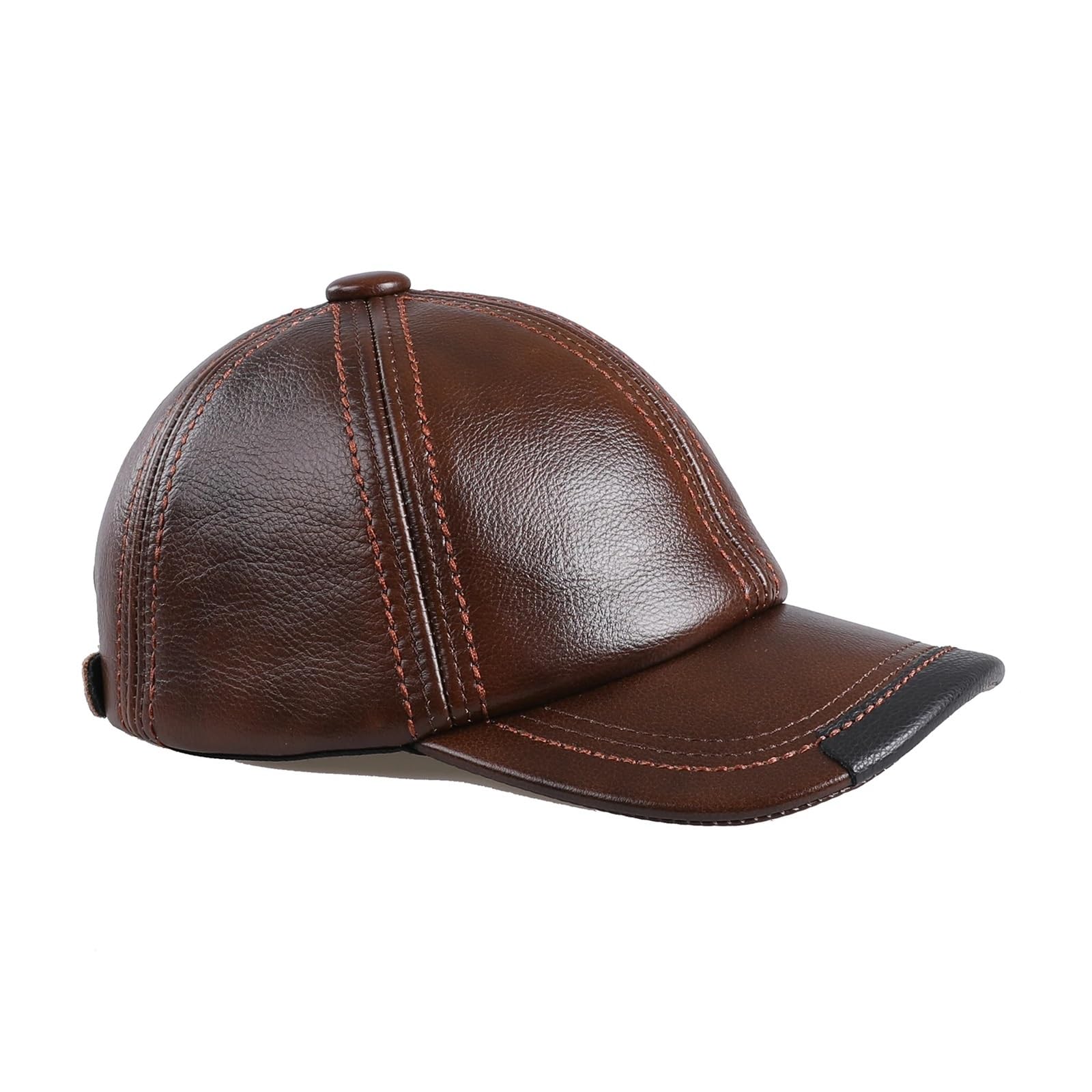 Unisex Genuine Real 100% Cowhide Leather Men's Baseball Cap for Fall Winter Thick Warm Outdoor Sports Women's Hats Adjustable