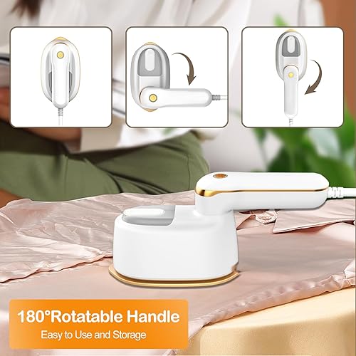 Miniatura 7 de Mini plancha de vapor, vaporizador de mano 2 en 1, calentamiento rápido de 1100 W y 15 segundos, plancha de vapor portátil para el hogar y regalo,