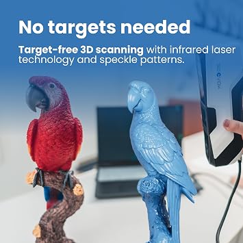 MQ Professional 3D Scanner - 0.06mm Accuracy, 70FPS, Full-Color Texture - Dual-Mode Handheld for 3D Printing, Reverse Engineering, R&D - Engineering, Automotive, Science, Education, Design