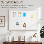 Magnetic Whiteboard, 36"x24" Double Sided White Board for Wall Large Dry Erase Board with Wood Frame for Home and Office
