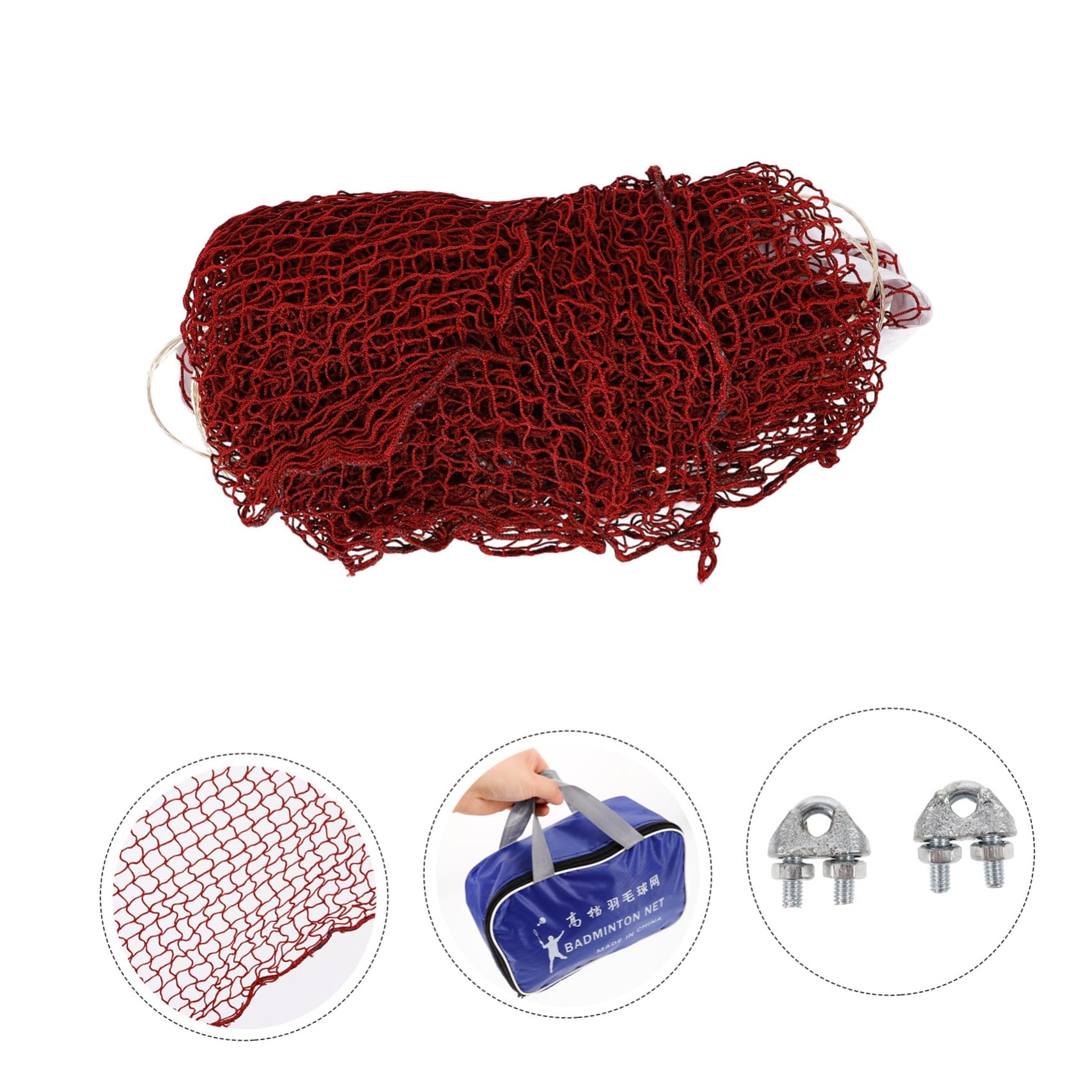 KOMBIUDA 1 Set Portable Badminton Training Net Standard Badminton Net Set Easy Setup Polypropylene