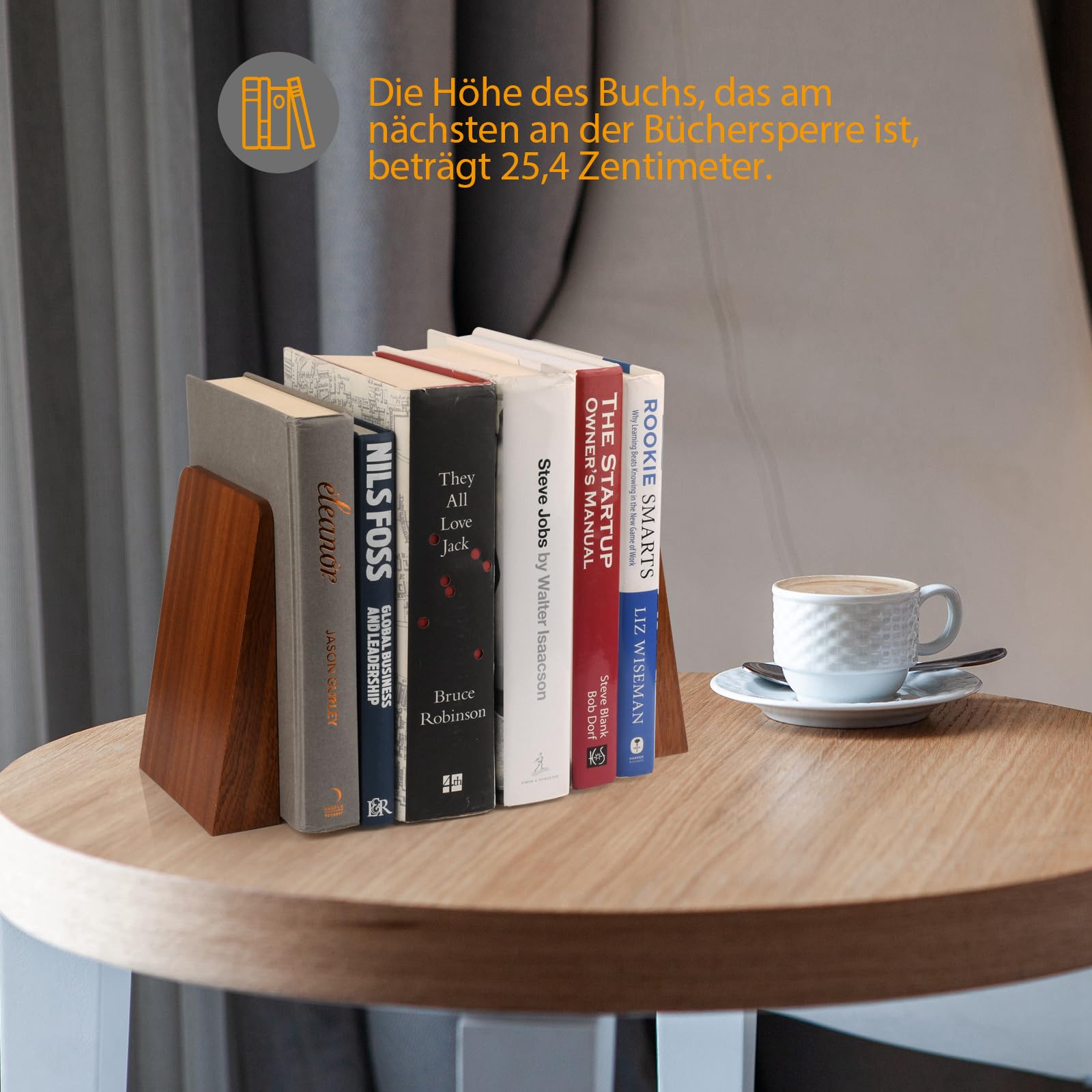 DRELIFAM Bücherstütze aus Holz Handgefertigte Buchstützen Schwer Buchstütze Holz Dekorative Bücherstütze Buchhalter Regal