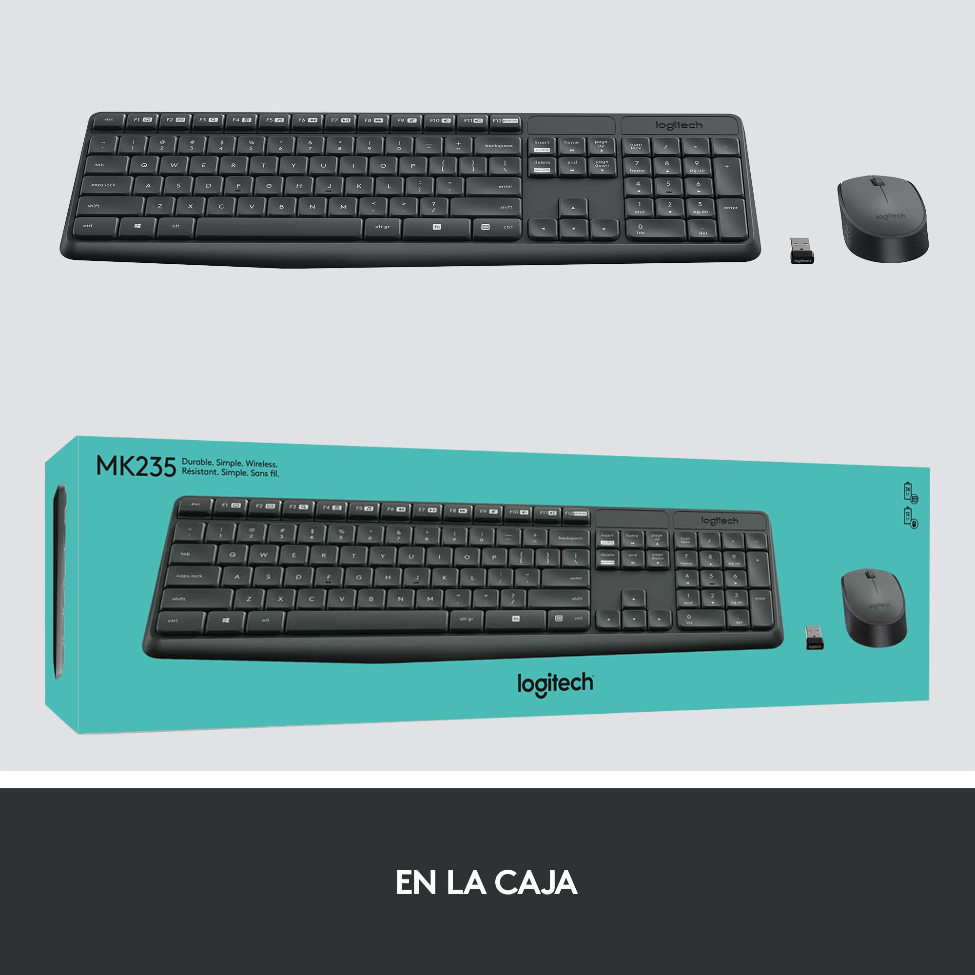 Logitech MK235 teclado y ratón inalámbricos COMBO - US INT'L QWERTY